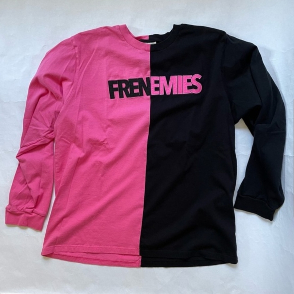 Teddy Fresh 'FRENEMIES' Pink and Black Long Sleeve Tee